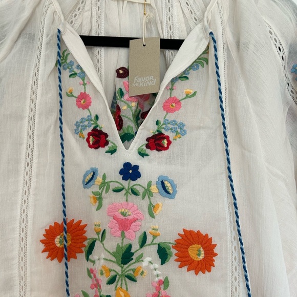 NWT Spell Florapaloosa Embroidered Tunic Dress Size Small White - Picture 7 of 12